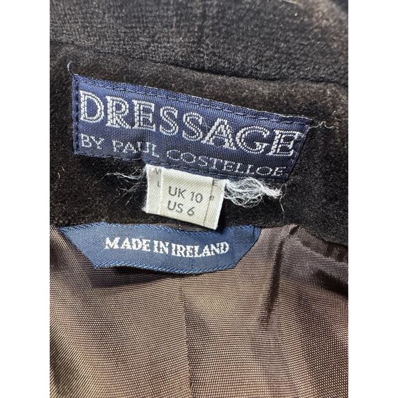 Paul Costelloe Dressage Wool Tweed Blazer Mocha Check Velvet Collar SZ 6 Regal - Picture 10 of 12